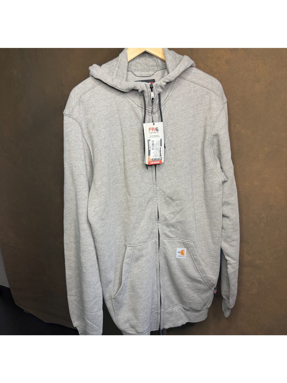 Carhartt Flame Resistant Force Hoodie Men’s M Tall Gray Loose Fit Full Zip NWT